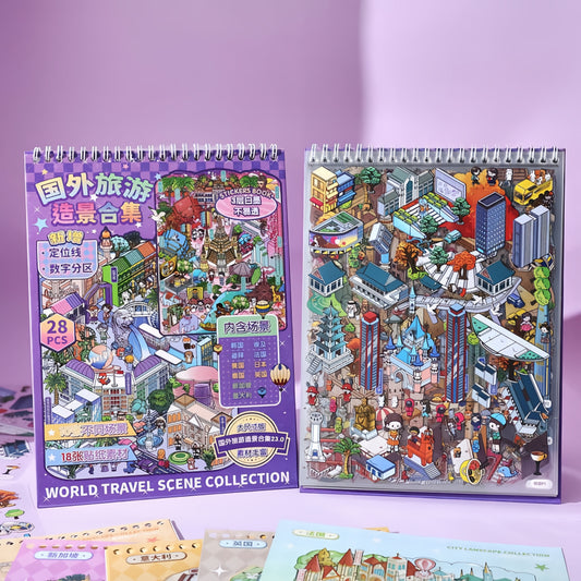 Overseas City Travel 3D Sticker Book