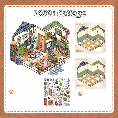 Memories of the Past 3D Sticker | 3 Cute Miniature Scenes