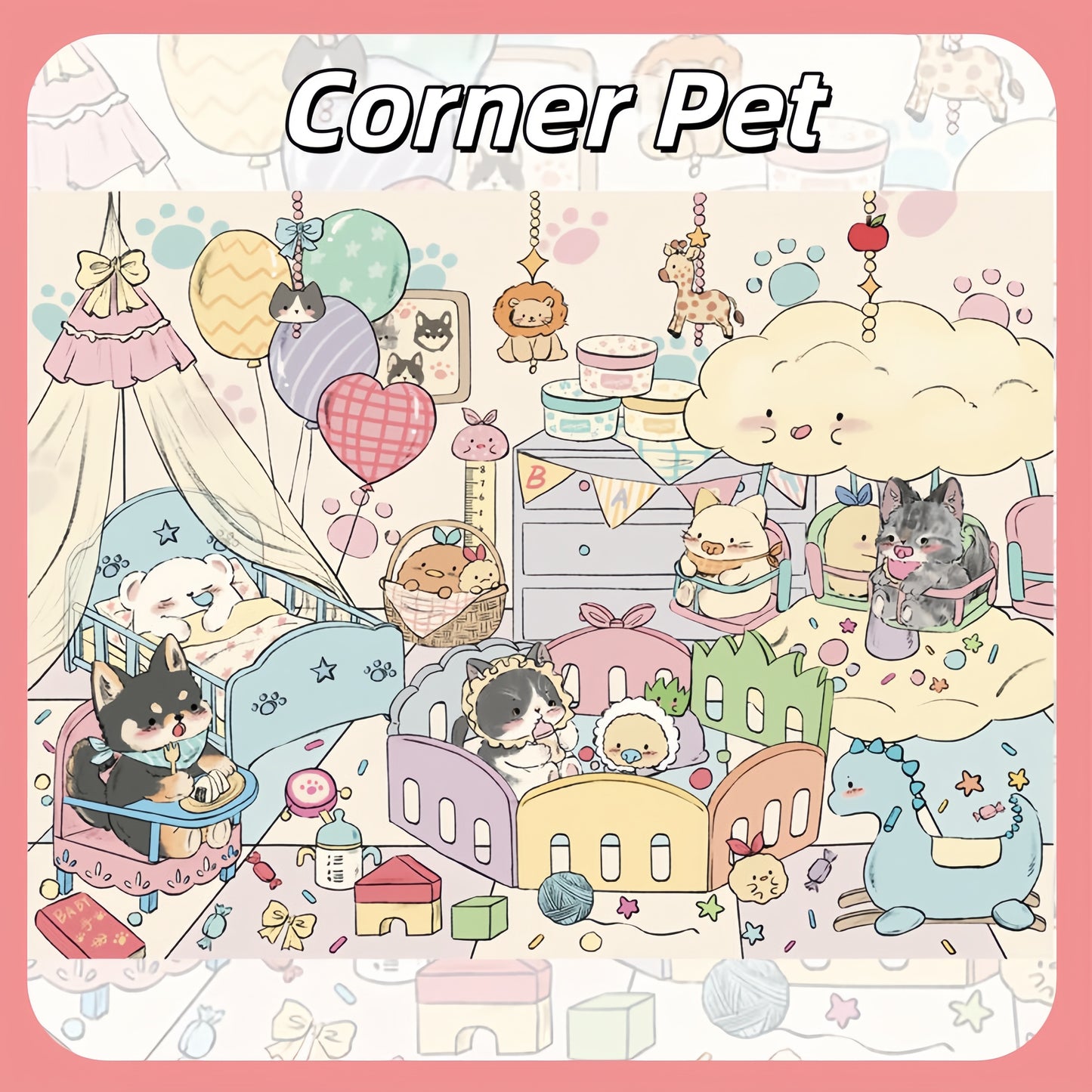 Cat's Shop 3D Sticker | 4 Cute Miniature Scenes