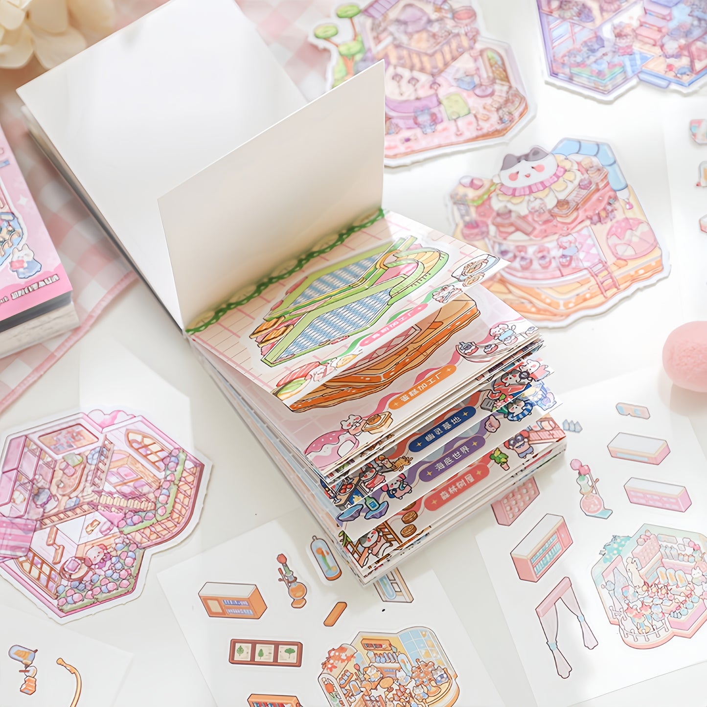 Mini Scenes 3D Sticker Book