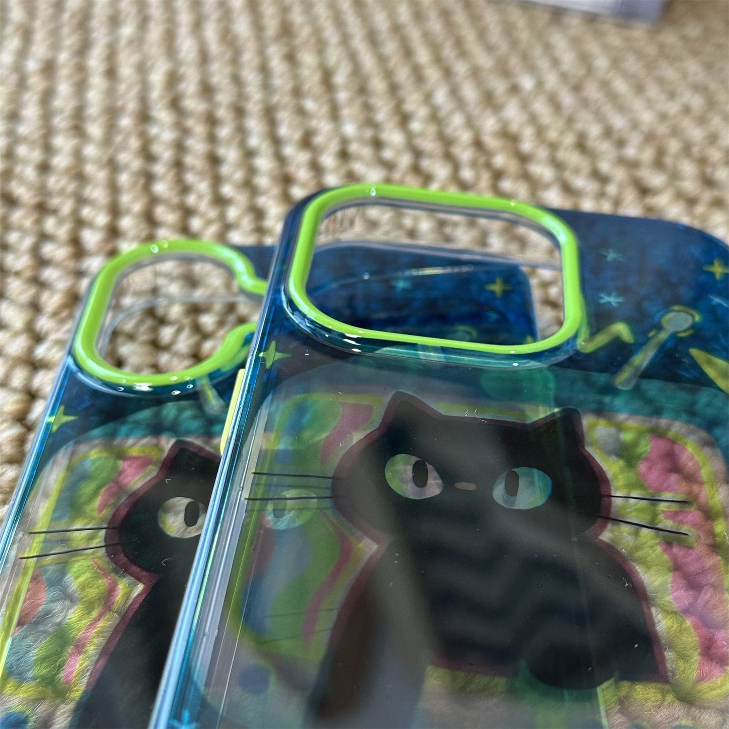 Black Cat Retro Television Acrylic Phone Case
