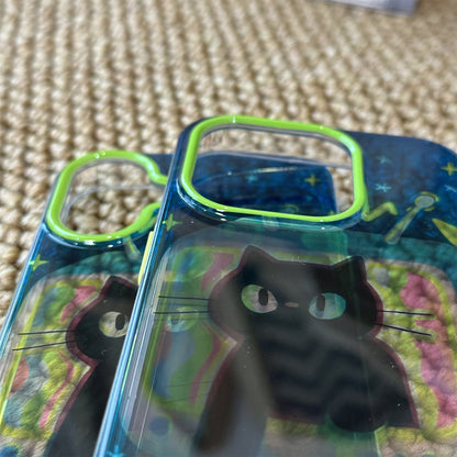 Black Cat Retro Television Acrylic Phone Case