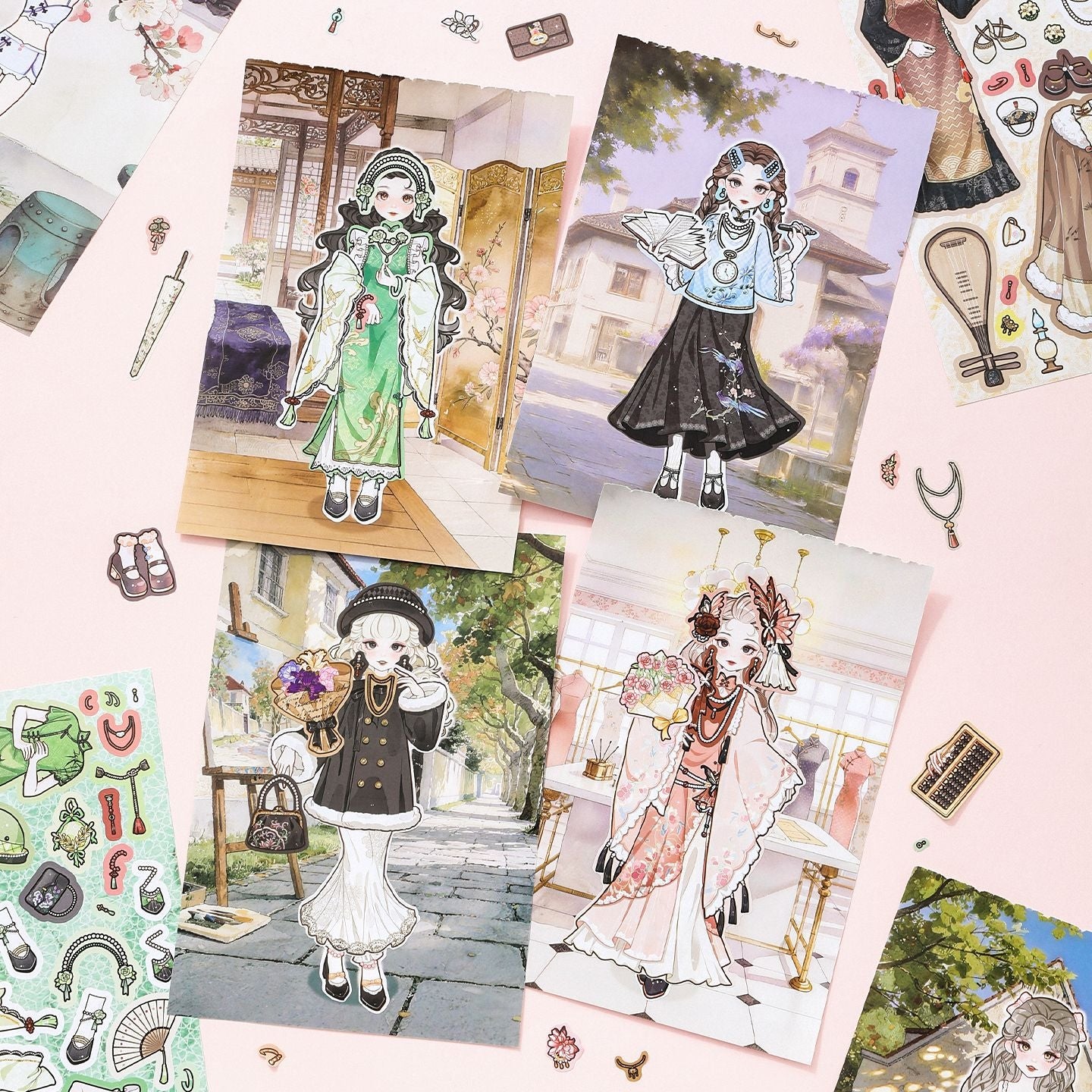 Pretty Girl Dress Up 3D Sticker Book