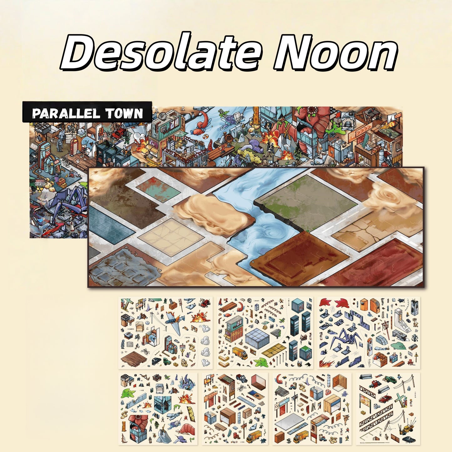 Parallel Town 3D Sticker | 2 Cute Miniature Scenes