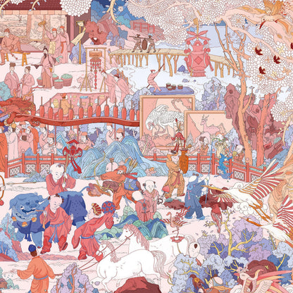 Ancient Chinese Life 3D Sticker | 2 Cute Miniature Scenes