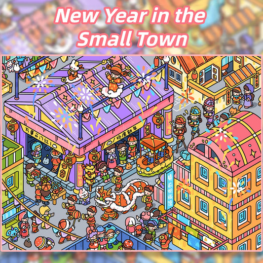 Festival Town 3D Sticker | 2 Cute Miniature Scenes