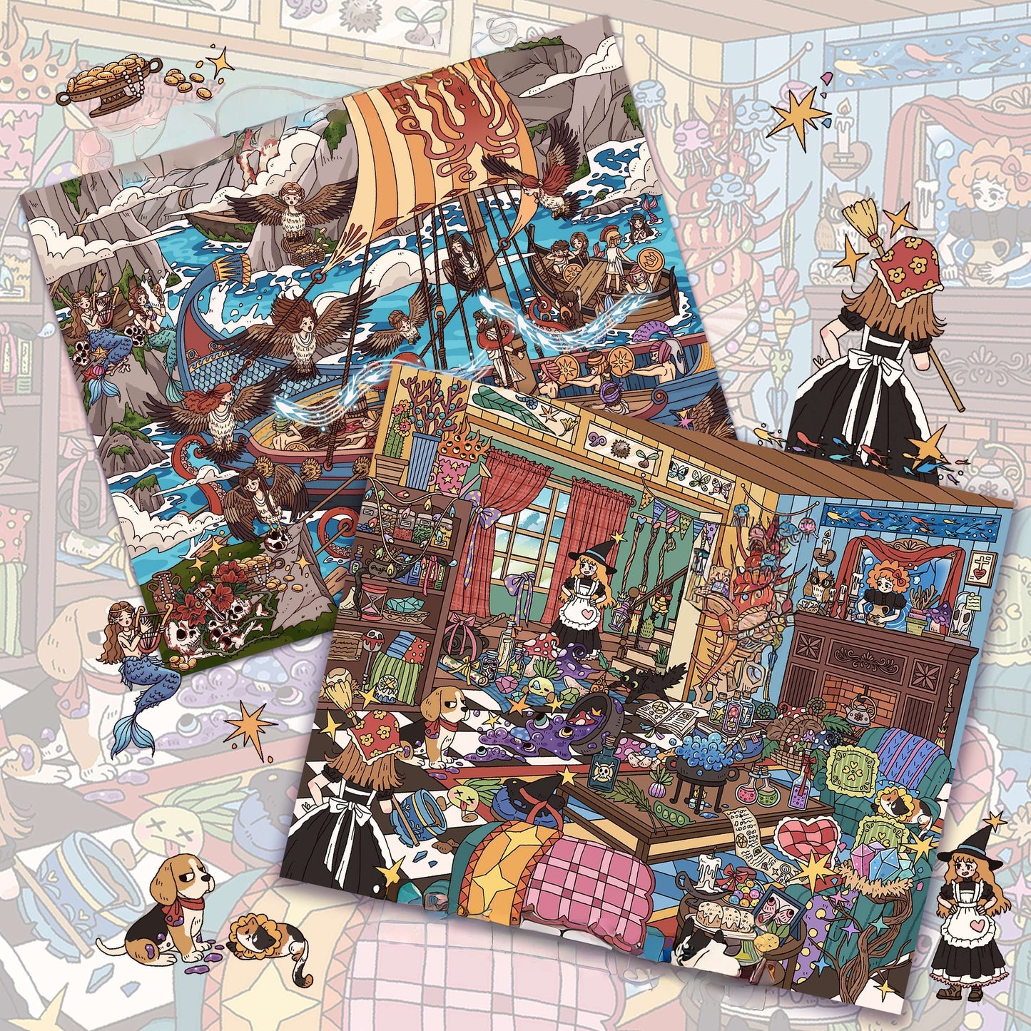 Daylight Dreams 3D Sticker | 4 Cute Miniature Scenes