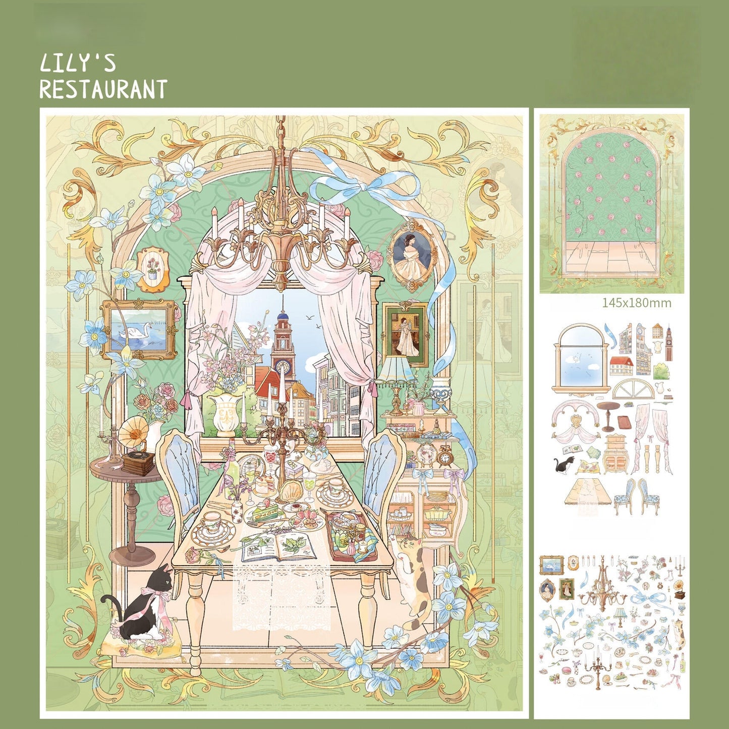 Lily‘s Room 3D Sticker | 4 Cute Miniature Scenes