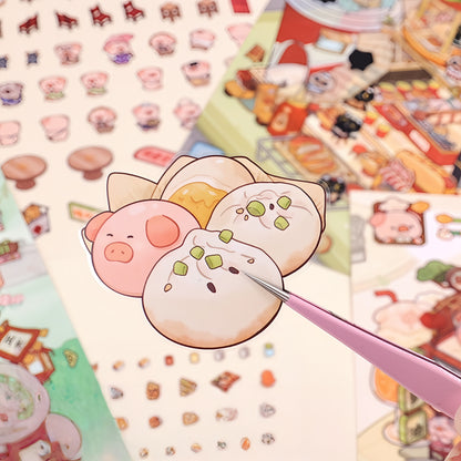 Simulation Management 3D Sticker | 4 Cute Miniature Scenes