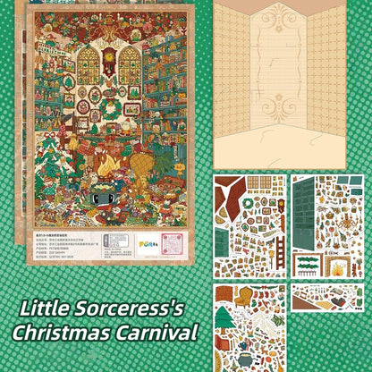 Little Sorceress's Christmas Carnival 3D Sticker | 2 Cute Miniature Scenes