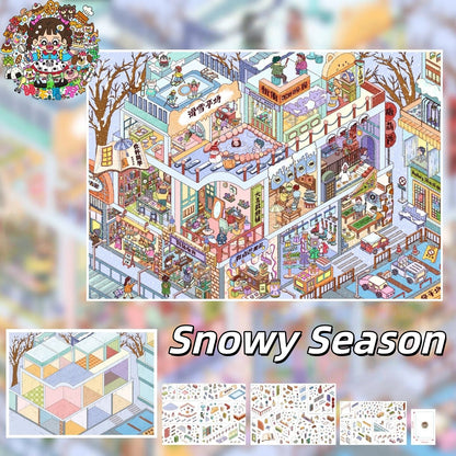 Daily Chapters 3D Sticker | 4 Cute Miniature Scenes