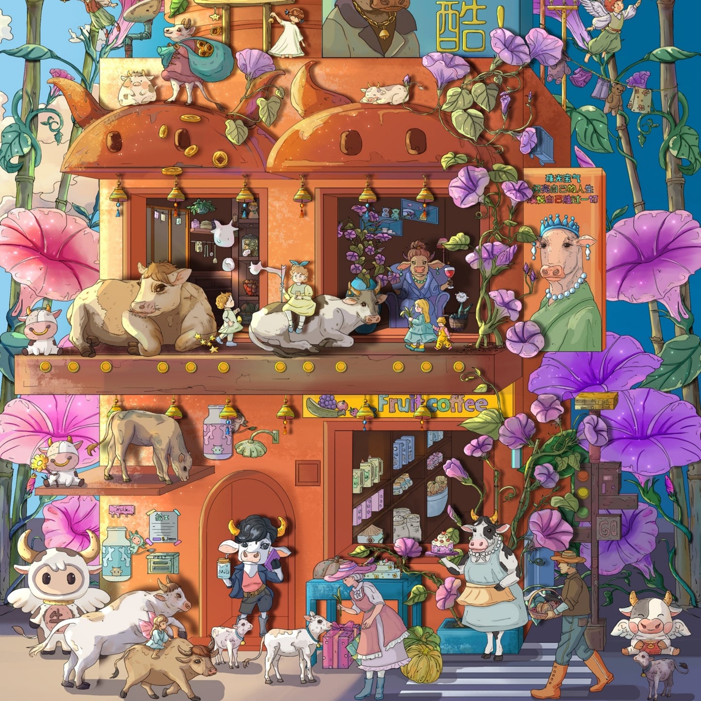 Chinese Zodiac 3D Sticker | 4 Cute Miniature Scenes