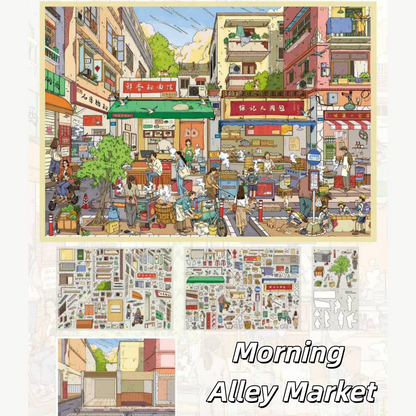 Stories in Small Town 3D Sticker | 2 Cute Miniature Scenes