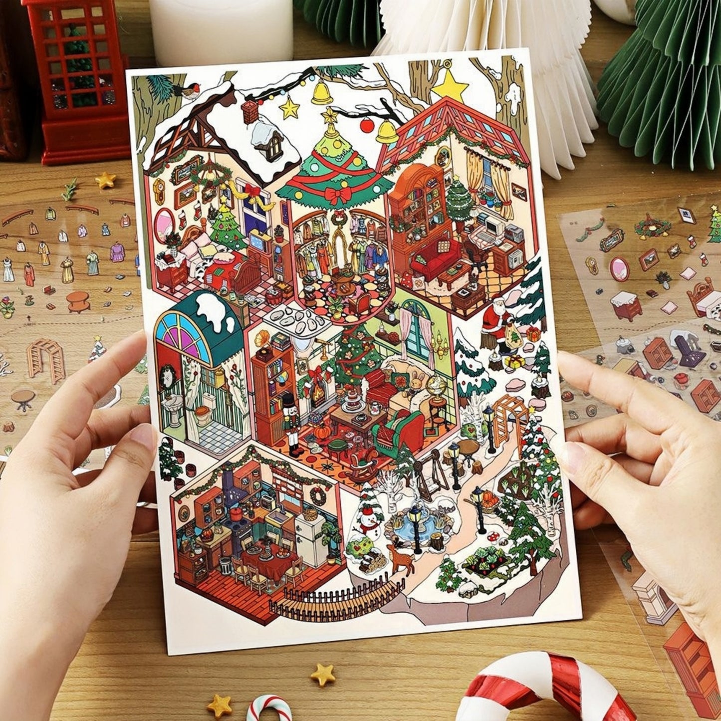 Christmas Cottage 3D Sticker