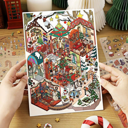 Christmas Cottage 3D Sticker