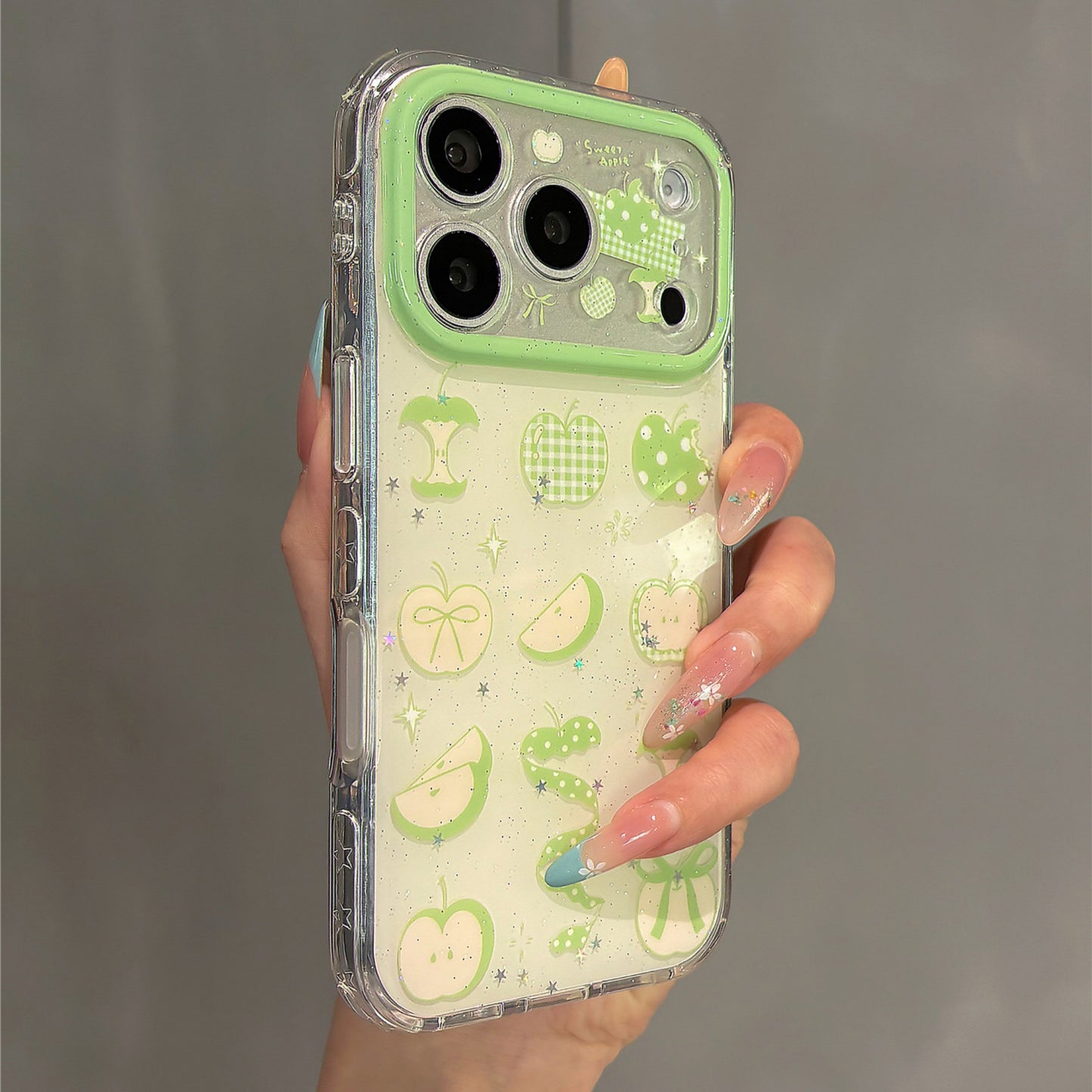 Green Bow Apple Acrylic Phone Case