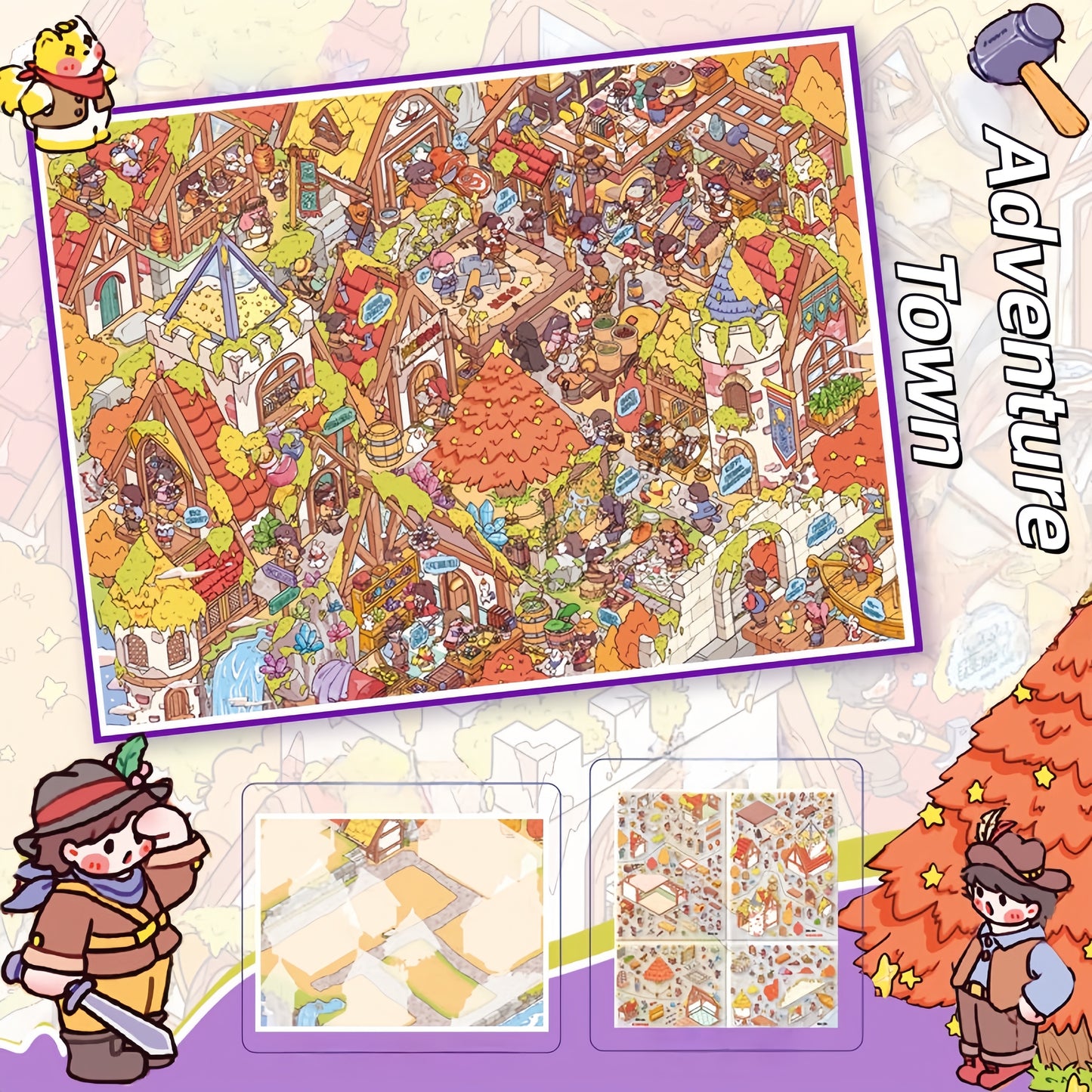 Magic Adventure 3D Sticker | 4 Cute Miniature Scenes