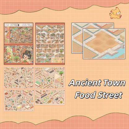 Streets of Flavor 3D Sticker | 5 Cute Miniature Scenes