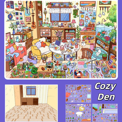 Sanctuary of Whimsy 3D Sticker | 3 Cute Miniature Scenes