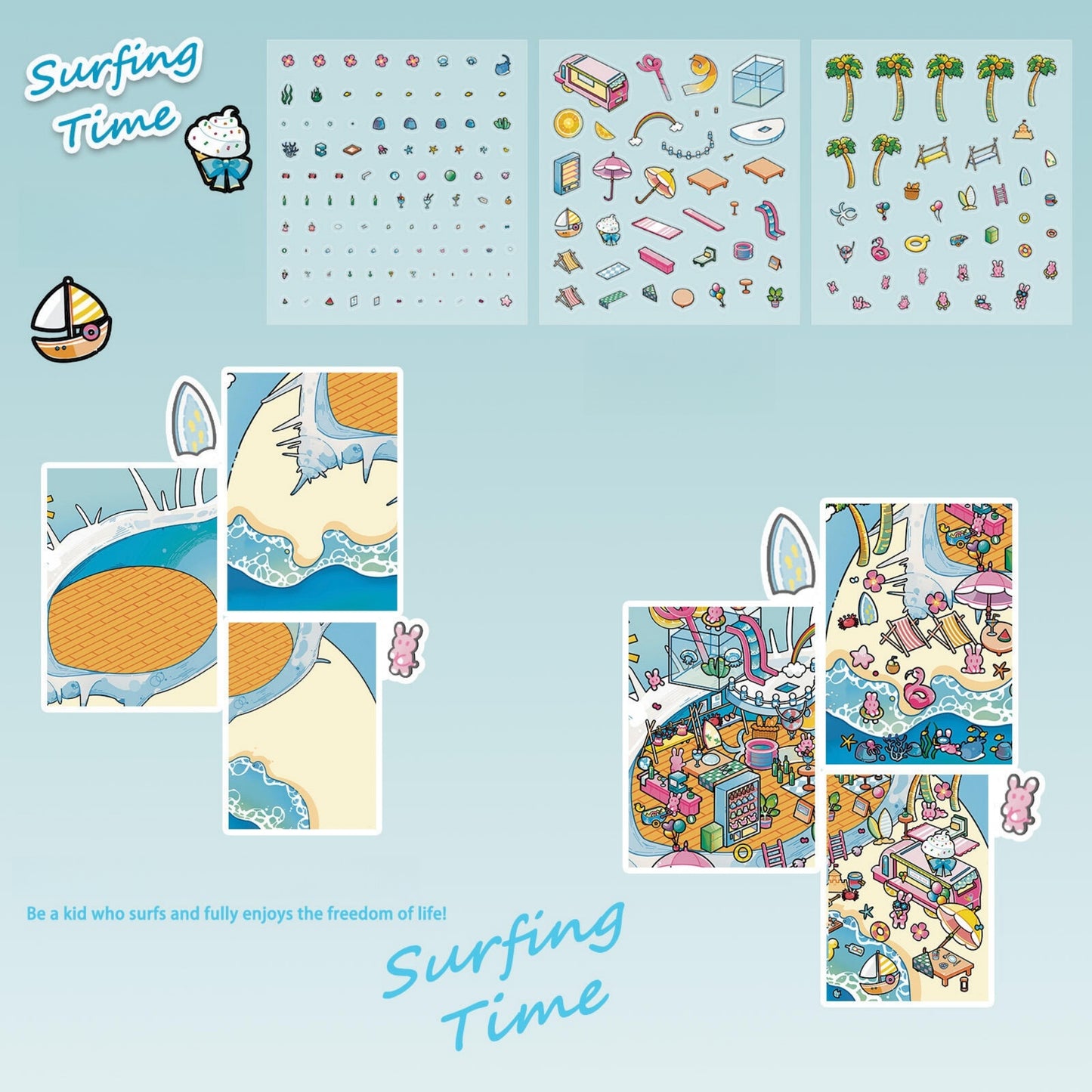 Beach Vacation 3D Sticker