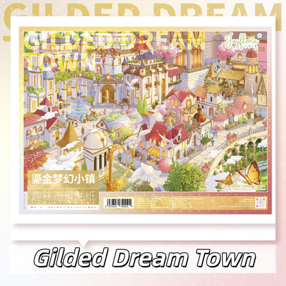 Gilded Worlds 3D Sticker | 2 Cute Miniature Scenes