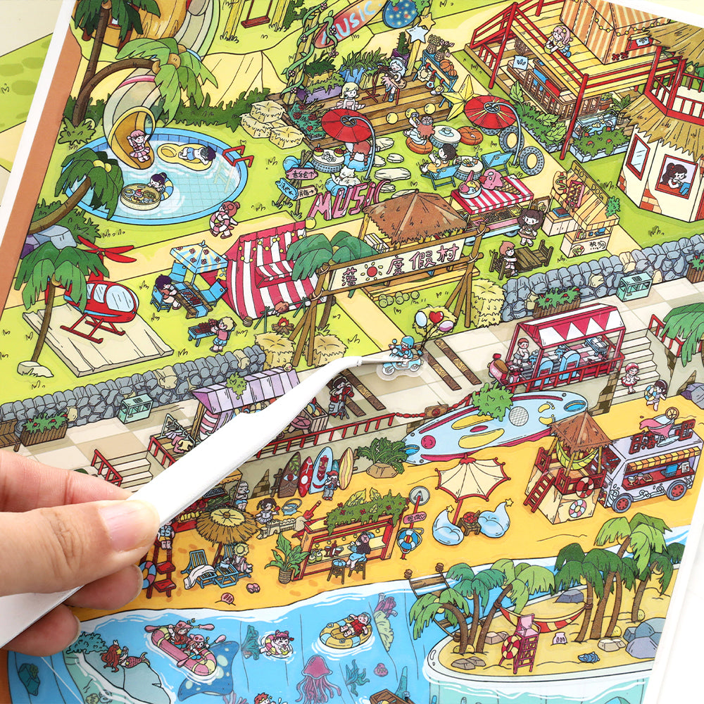 Resort Series 3D Sticker | 2 Cute Miniature Scenes