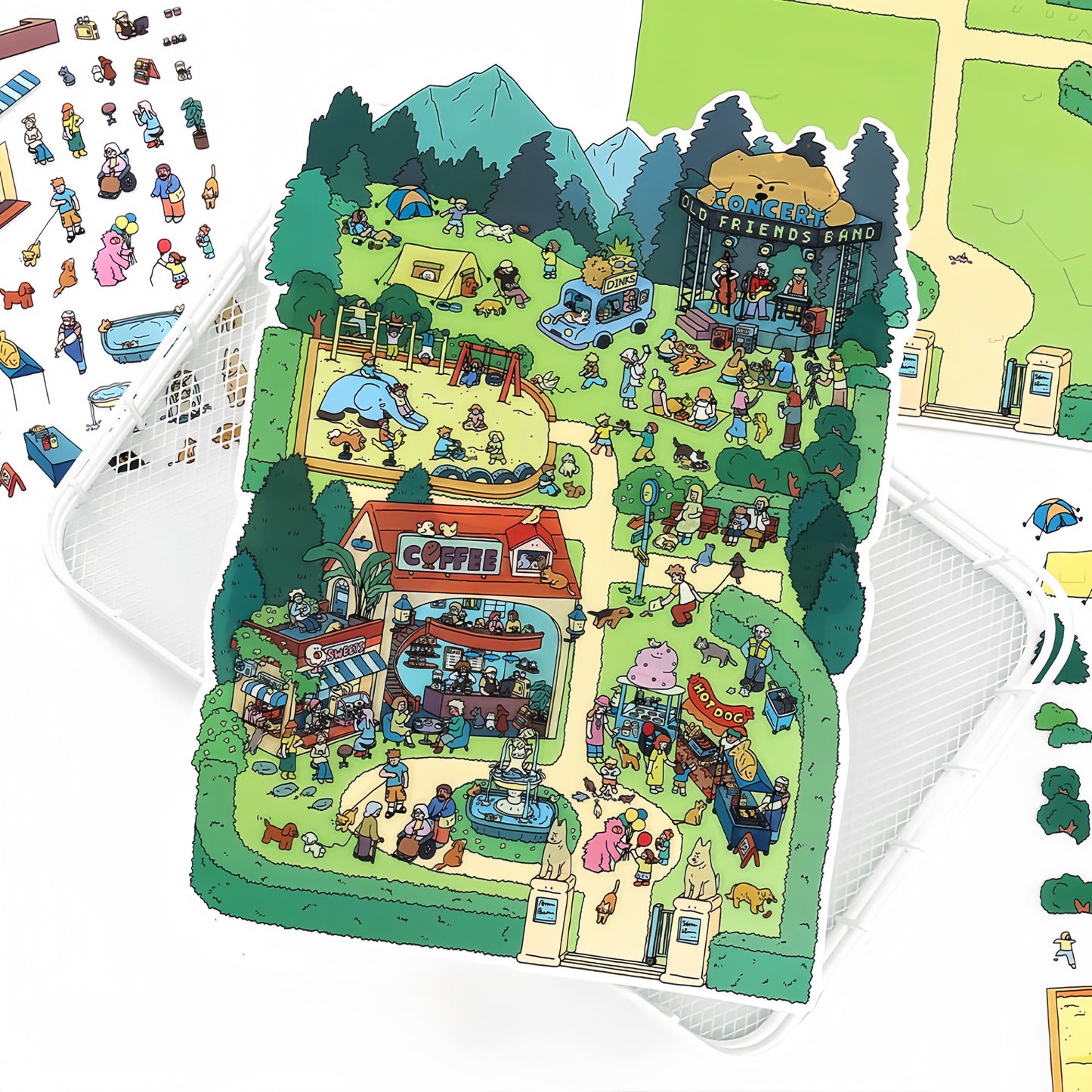Simulation Management 3D Sticker | 2 Cute Miniature Scenes