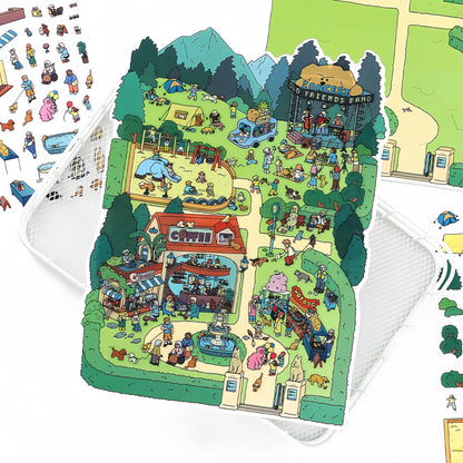 Simulation Management 3D Sticker | 2 Cute Miniature Scenes