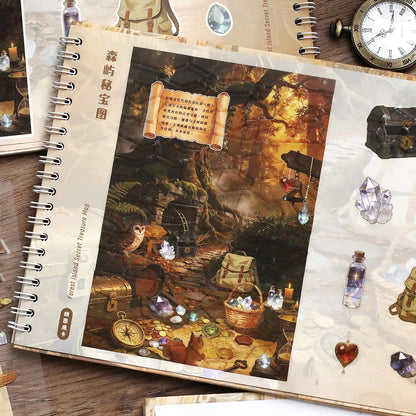 Hidden Realm Treasure Log 3D Sticker Book