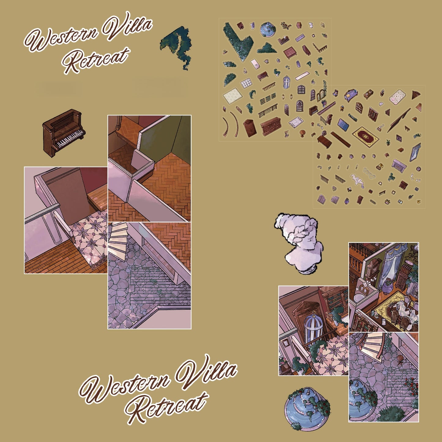 Western Villa Retreat 3D Sticker