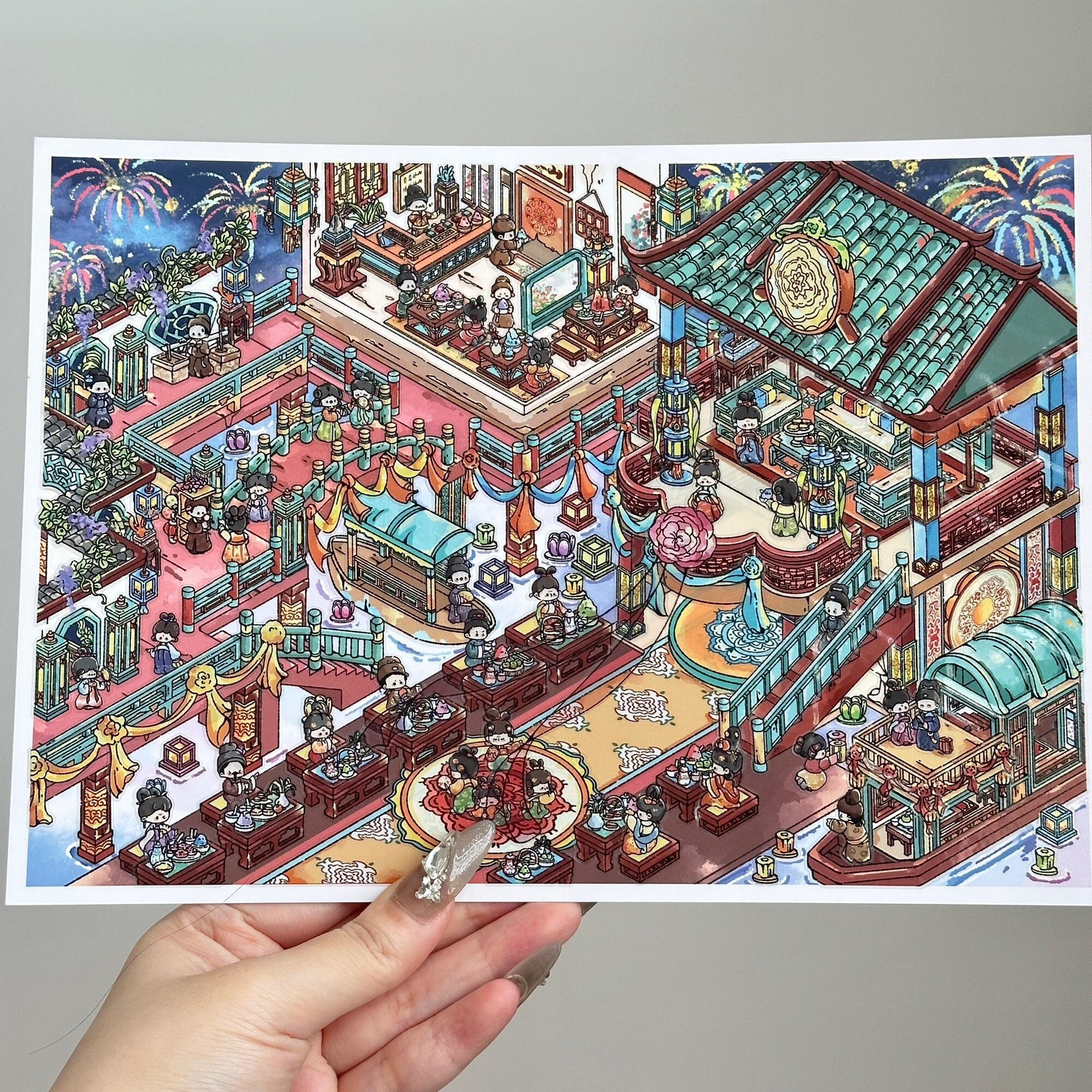 Ancient China 3D Sticker | 3 Cute Miniature Scenes