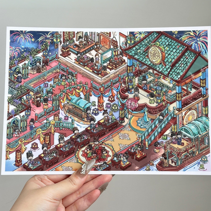 Ancient China 3D Sticker | 3 Cute Miniature Scenes