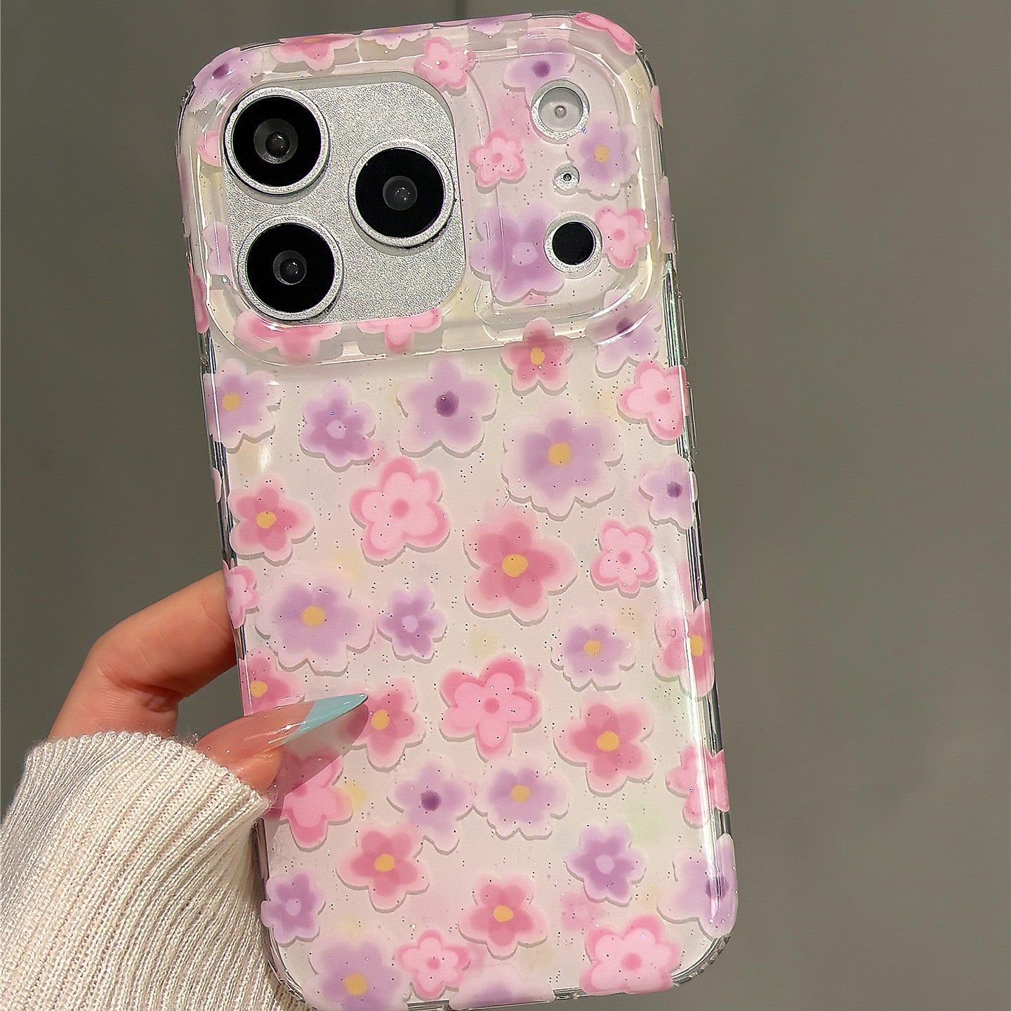 Pink Purple Flowers Acrylic Phone Case