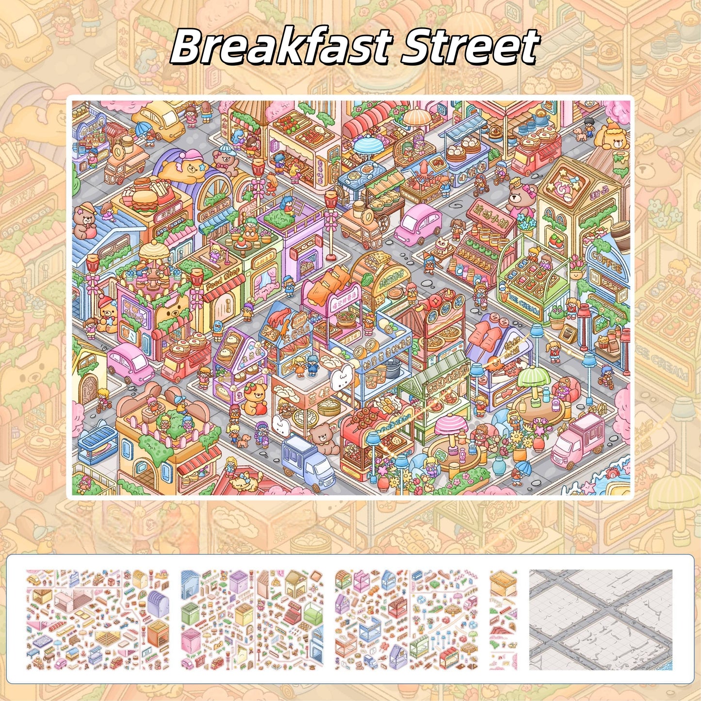 City Corners 3D Sticker | 3 Cute Miniature Scenes