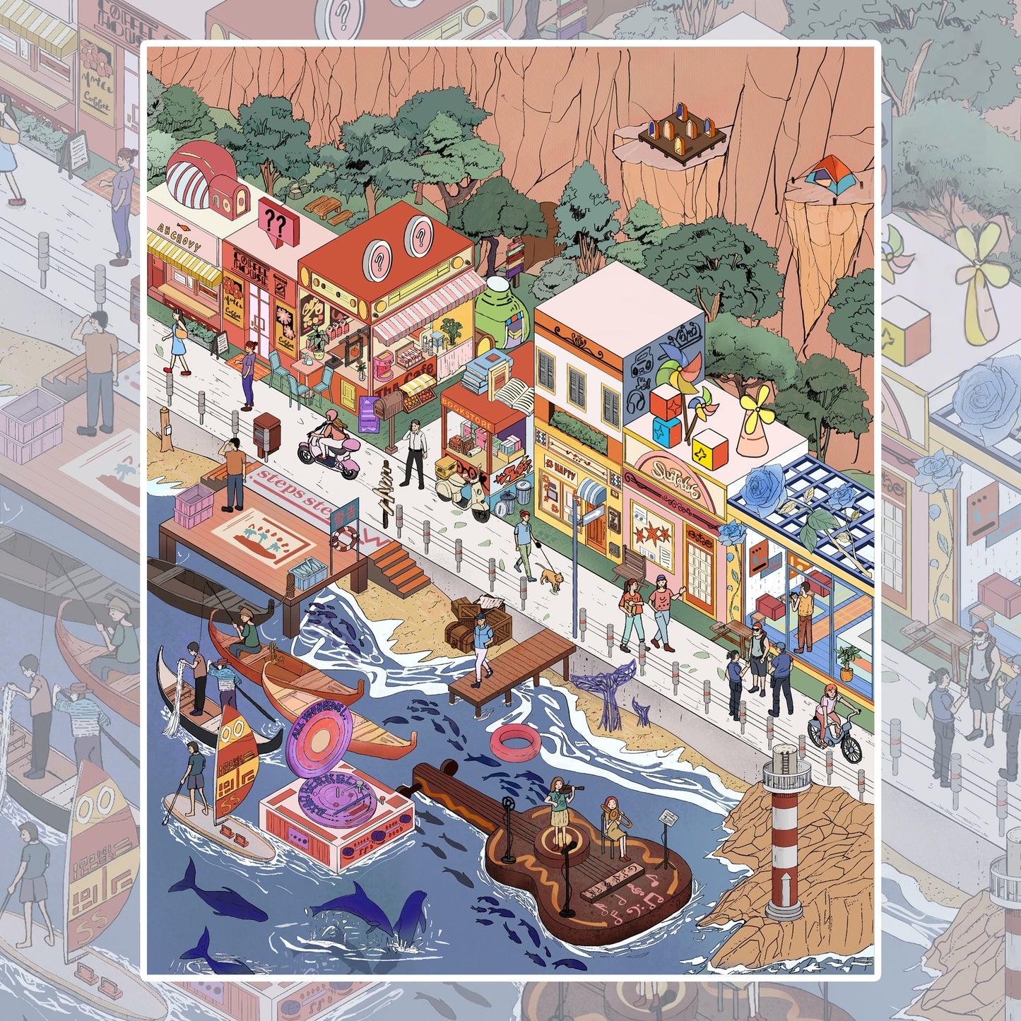 Dream Voyages 3D Sticker | 4 Cute Miniature Scenes