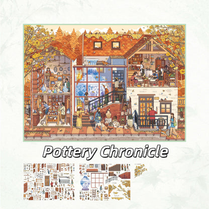 Little Town Pleasures 3D Sticker | 3 Cute Miniature Scenes