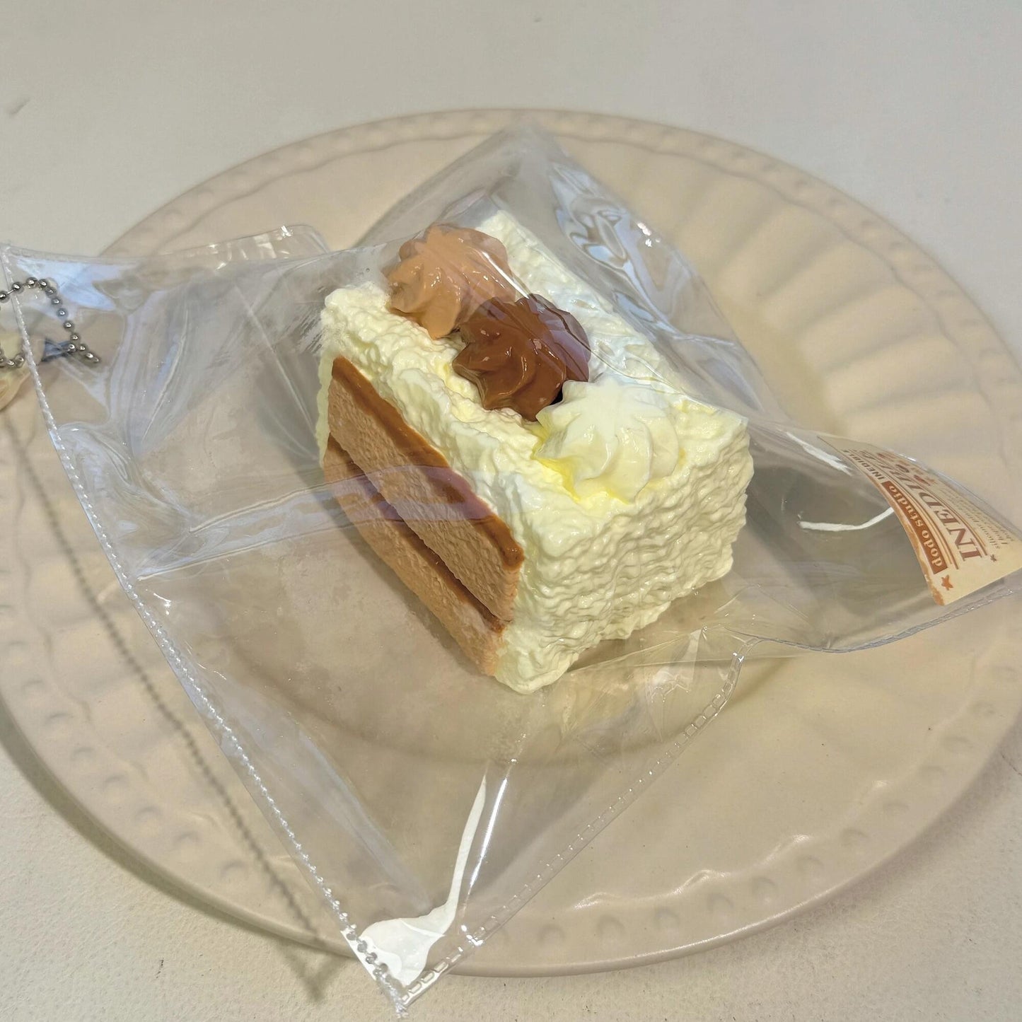 Cream Brick Slice Squishy