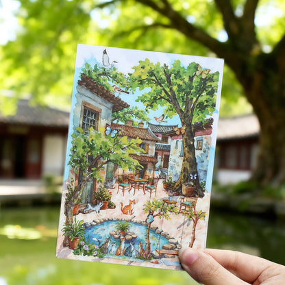 Four Seasons House 3D Sticker | 4 Cute Miniature Scene