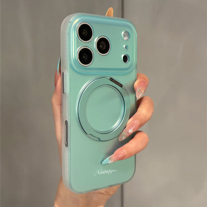Matte Solid Color Rotating Stand Acrylic Phone Case