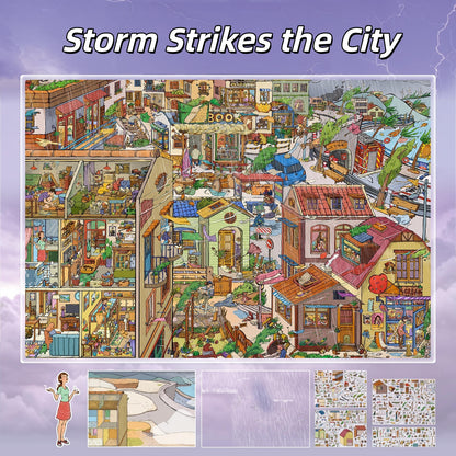 Storm Moments 3D Sticker | 2 Cute Miniature Scenes