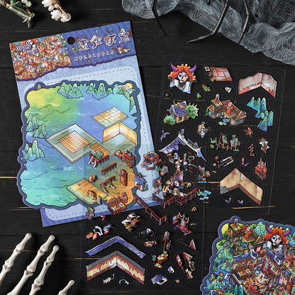Strange Tales from a Chinese Studio 3D Sticker | 4 Cute Miniature Scenes