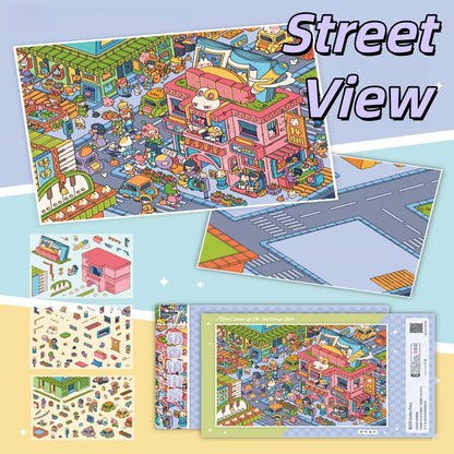 Milk Fragrace Town 3D Sticker | 3 Cute Miniature Scenes