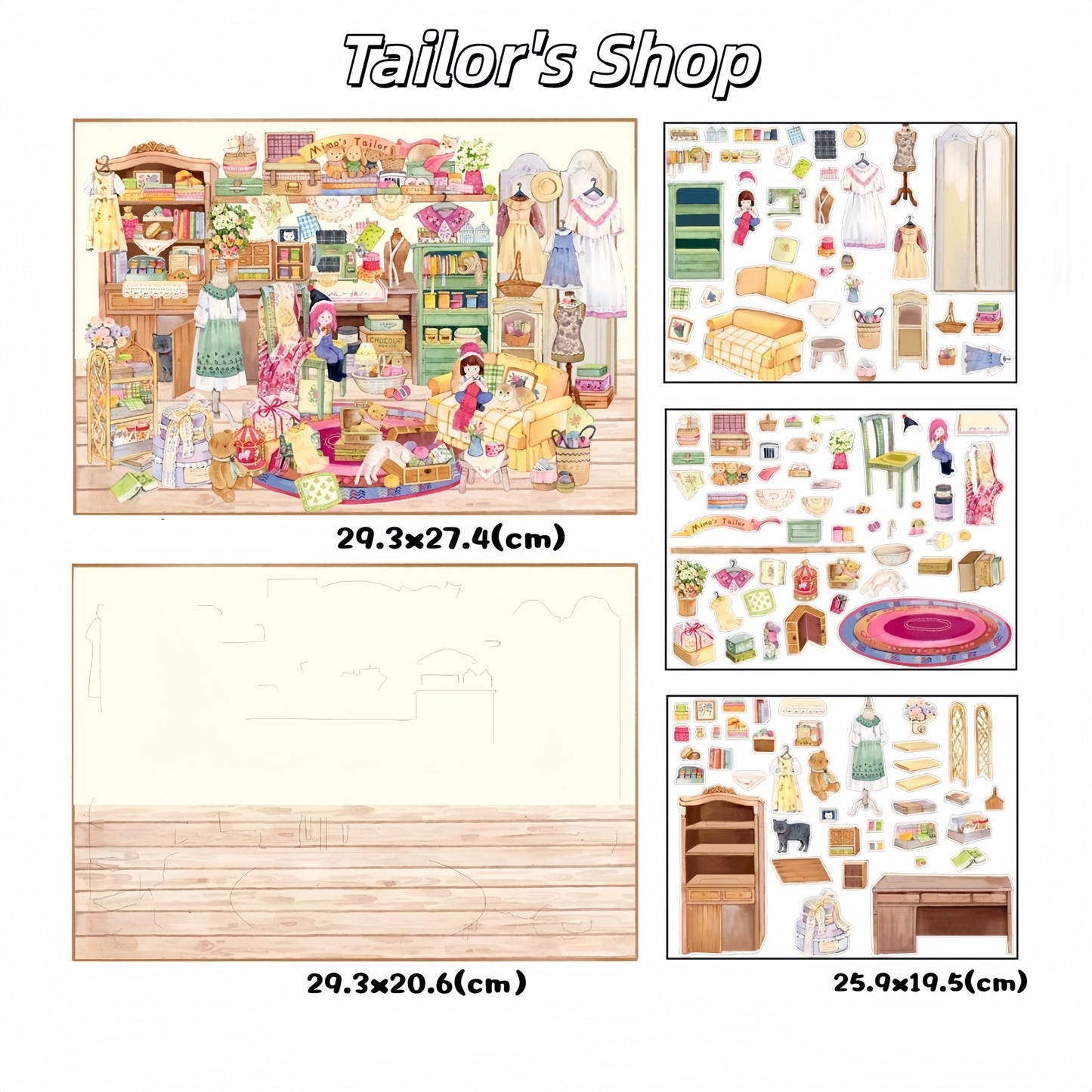 Hand-Drawn Daily Life 3D Sticker | 2 Cute Miniature Scenes