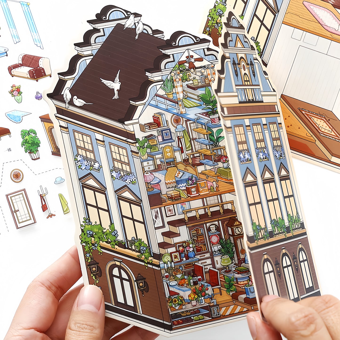 Dream House 3D Sticker | 4 Cute Miniature Scenes