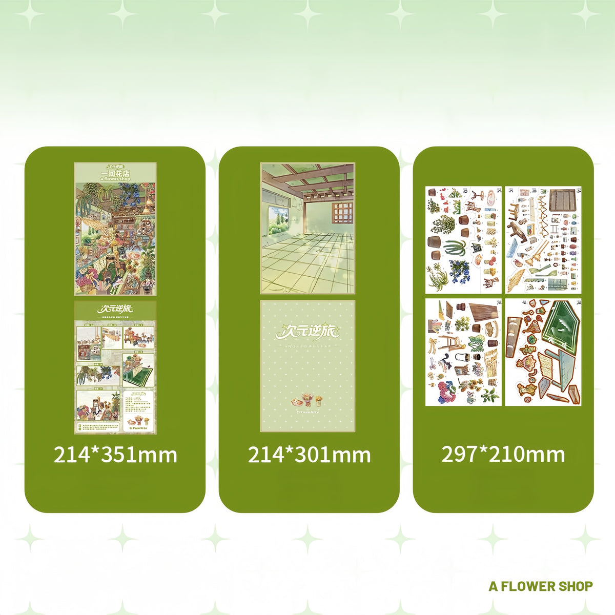 Warm Shop 3D Sticker | 2 Cute Miniature Scenes