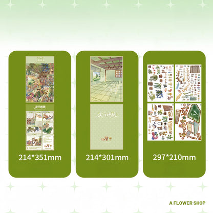 Warm Shop 3D Sticker | 2 Cute Miniature Scenes