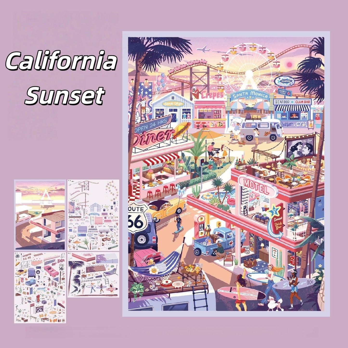 Globe Trotter 3D Sticker | 4 Cute Miniature Scenes