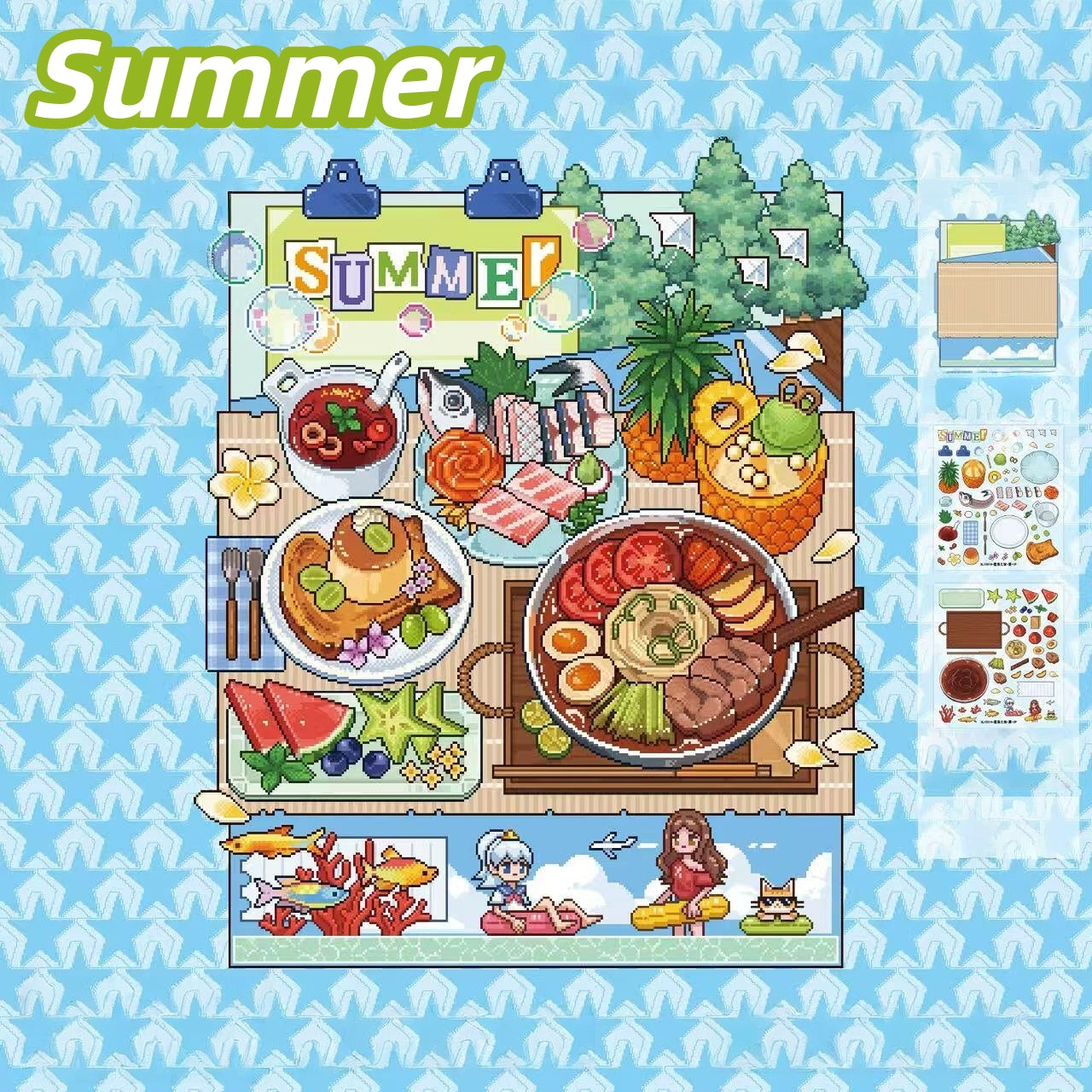 Four Seasons' Cuisine 3D Sticker | 4 Cute Miniature Scenes