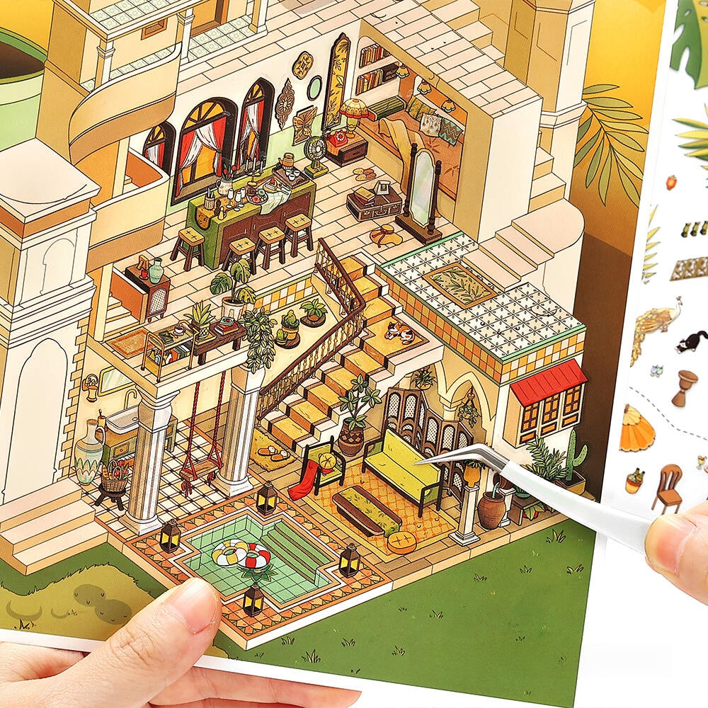 European-style Architecture 3D Sticker | 2 Cute Miniature Scenes