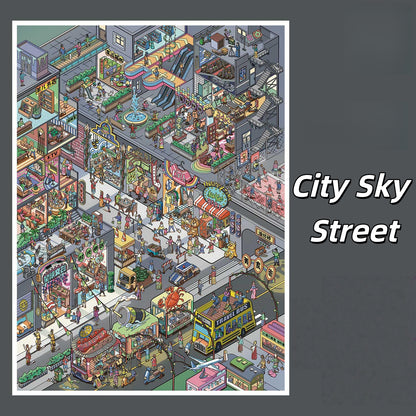 City Center 3D Sticker | 2 Cute Miniature Scenes